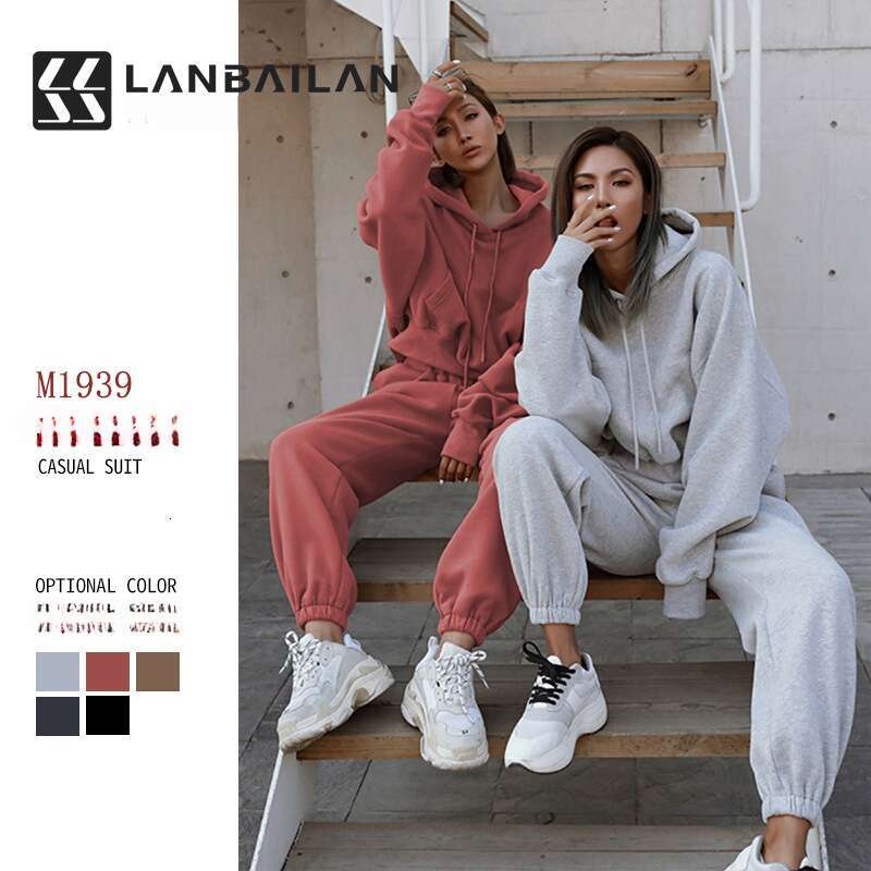 Hot selg European American autumn and winter casual hoodie jacket sports suit women's 2025 temperament versatile new trend clothing ins