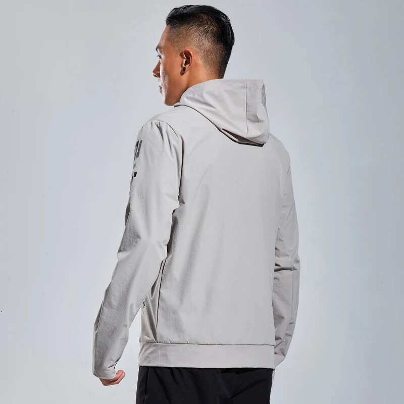 Ddmyoutdoor China Domestic Mens Casual Jacket Sports Zipper Solid Printing Run Hooded Outdoor Fiess Training Long Sleeves Man Streetwear Fashion Coat