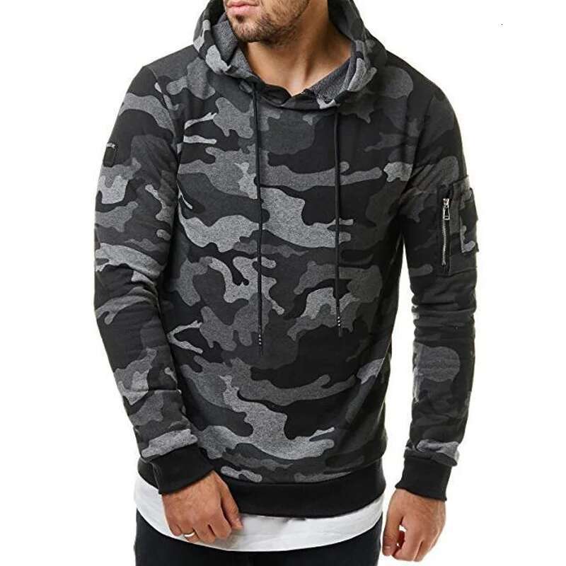 Ddmyoutdoor China Domestic Camouflage Jacket Men Running Hooded Drewstring Pullover Sport Coats Sweatshirts Hip Hop Outdoor Streetwear XL