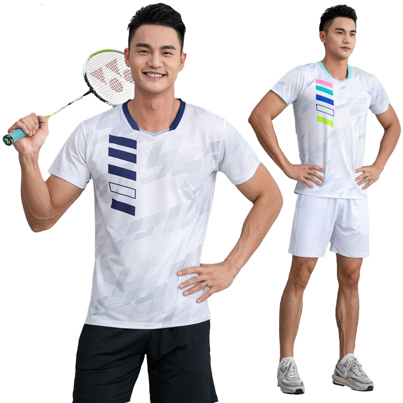 Ddmyoutdoor China Domestic Badminton Clothes Men Gym V Collar Polyester Quick Dry Training Tennis T Custom Game Team Exercise Sports Shirts
