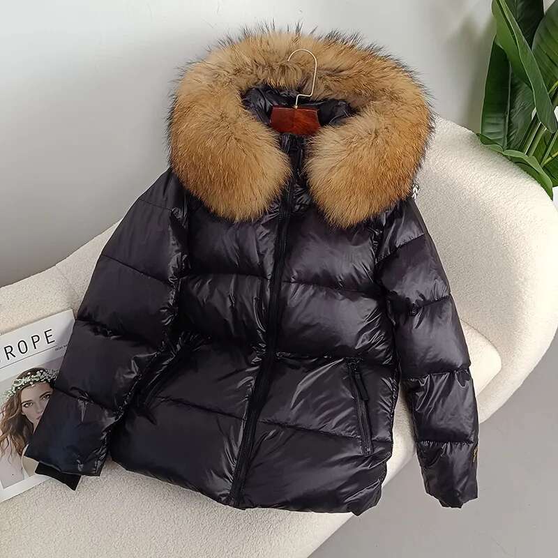 MENINA BONITA 2023 New Winter Jacket Women Real Fox Raccoon Fur Collar Hooded Thick Warm Duck Down Long Outerwear Detachable
