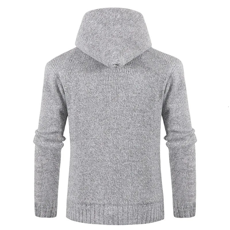 Winter Mens Fleece Thickened Zipper Knitted Cardigan Sweater Jacket 250113