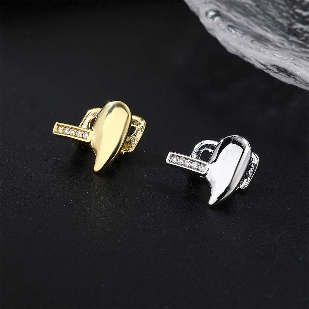 Hip Hop Iced Out Bling Stones Teeth Grillz Cubic Zircon Caps Top Bottom Charm Grills For Men Women JewelryXJ250114