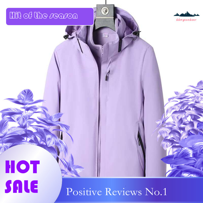 Ddmyoutdoor China Domestic Camping Hiking Jacket Women Autumn Outdoor Sports Coats Climbing Trekking Windbreaker Travel Waterproof Purple Rosy