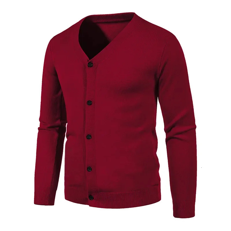 Autumn Mens Knitted Cardigan Thin V-neck Elastic Slim Fit Button Up Sweater Solid Color Casual Versatile Coat 5XL-M 250113