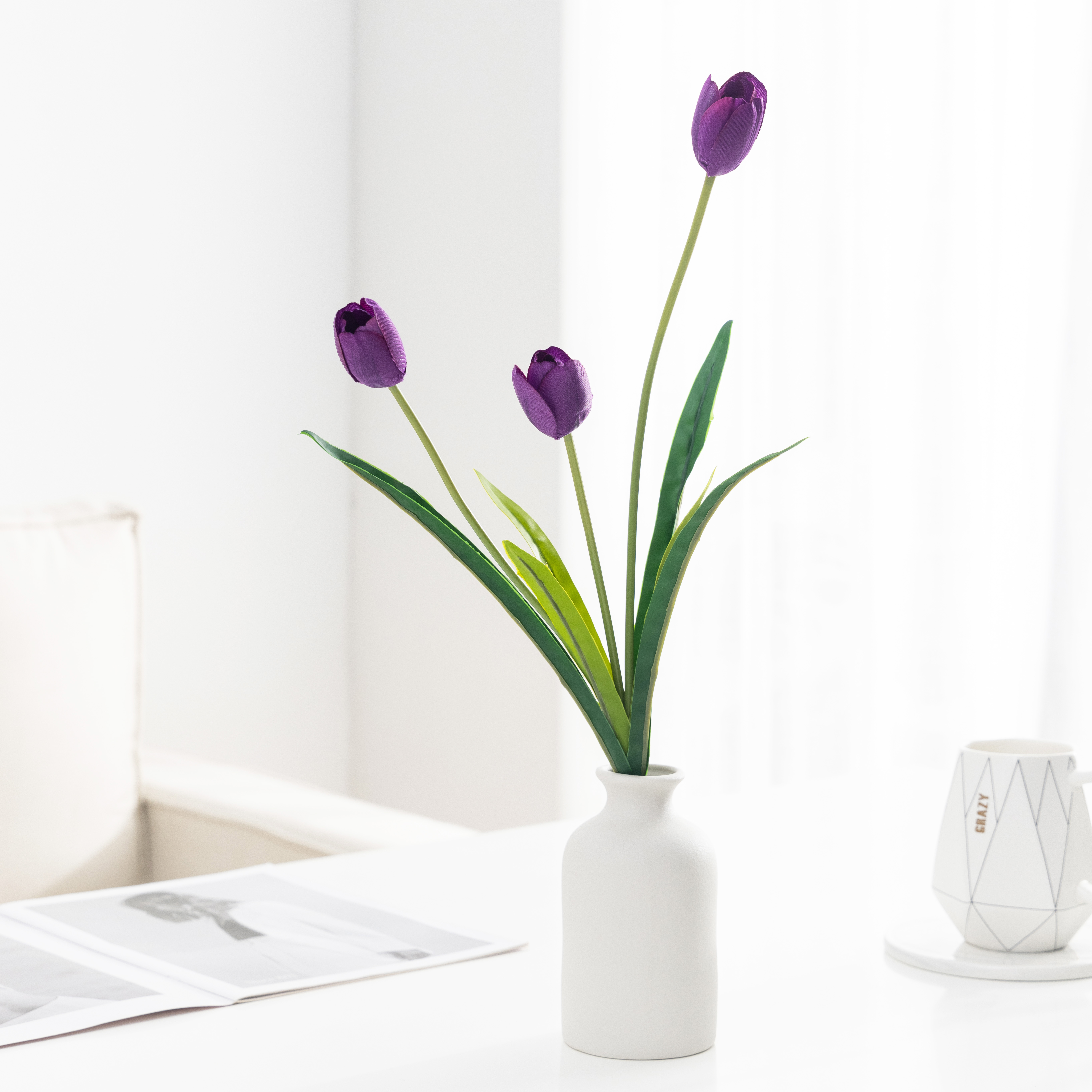 Hundred flowers state 3 tulips simulation flowers fake flowers decorative simulation greenery floral living room table background ornaments