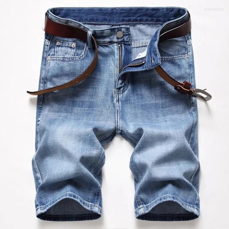 Men's Jeans Mens Blue Short Summer Denim Shorts Slim Men Retro Stretchy Regular Fit Casual Boy Jean Clothing