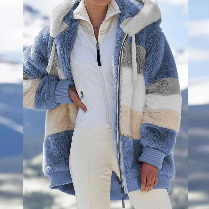 Ddmyoutdoor China Domestic Winter Women S Casual Sport Hooded Windbreaker Faux Fur Coat Zipper Thermal Jacket Plus Size Overcoat Ladies Clothes