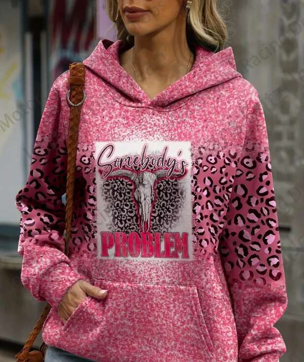 Leopard Cross & Butterfly 3D Print Hoodie Fashion Oversized Hoodies Women Sweats Hooded Sweatshirt Women's Clothing