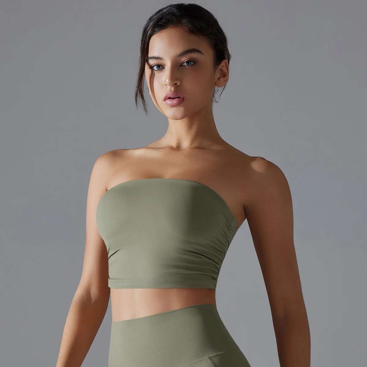 Ddmyoutdoor China Domestic Mermaid Curve One Piece Naked Sports Underwear Anti Running Light Tube Inner Base Fiess Top Tight Yoga Clothes For Women