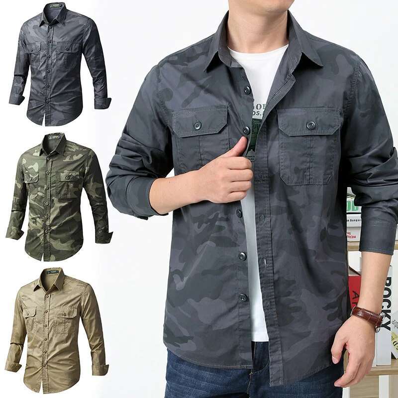 Ddmyoutdoor China Domestic Men Long Sleeve Hunting Camo Combat Quick Dry Army Military Shirts Fishing Camping Shirt Tactical Clothing