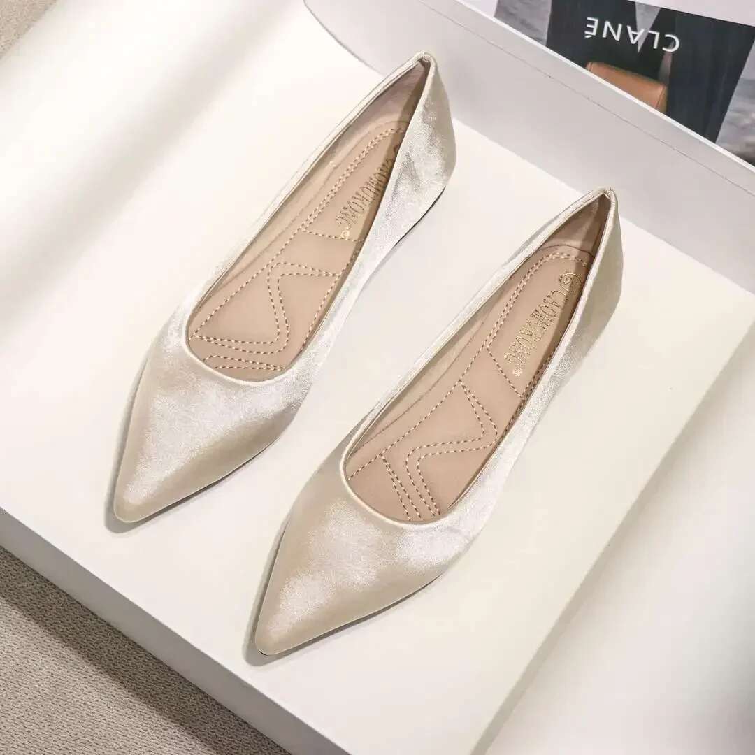 Shoes For Women Office Non Slip Low Heel Elegant Woman Flats On Promotion Brand Chic Summer 2024 Hot Trendy Price