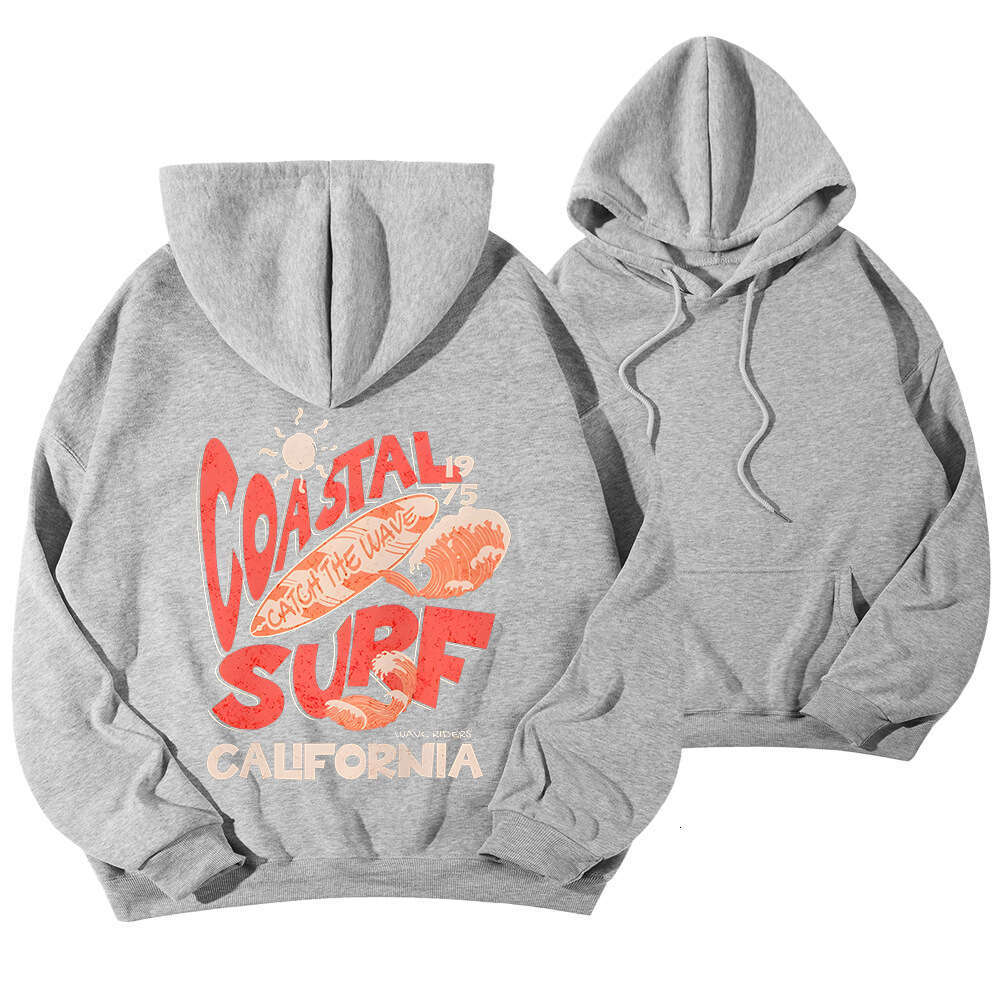Euro new letter loose casual top with printed off shoulder sleeves hooded sweatshirt