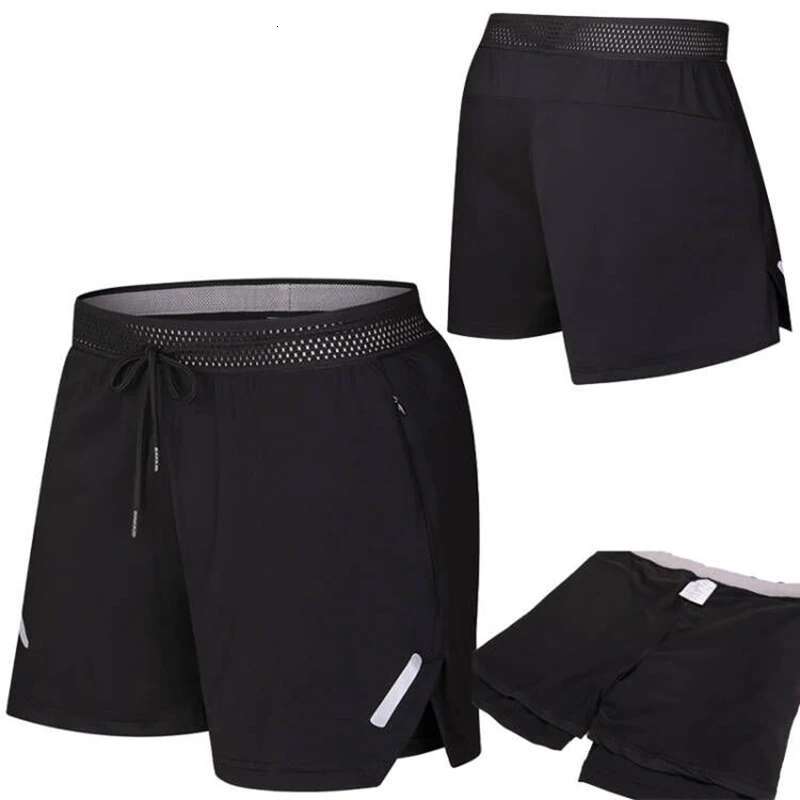 Ddmyoutdoor China Domestic In Beach Double Nylon Men Running Fiess Marathon Three Point Pants Trunks Reflective Sport Zipper Pocket Shorts
