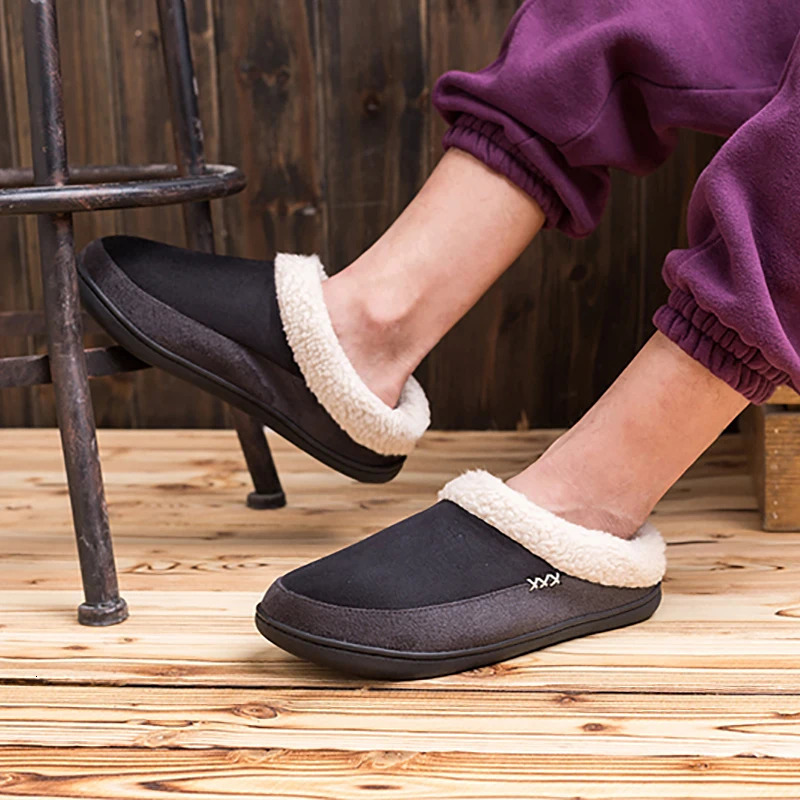 Winter Men Cotton Slippers Bathroom Plush Shoes Male Warm Australia Style Male Home Soft Slippers Indoor Man Solid Adult Pantufa250114