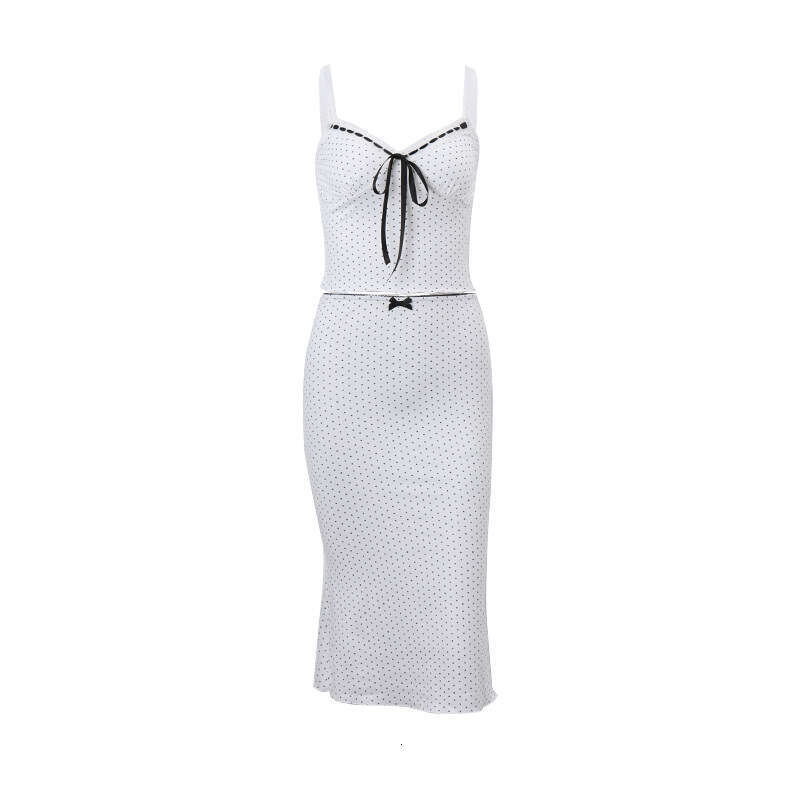 INS2025 summer women's sexy low cut tank top fashionable temperament fishtail skirt set 2025 new casual versatile fashion clothing