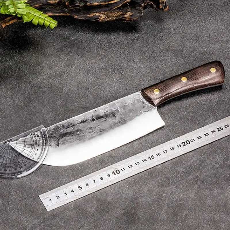 8 inch Handmade Forged Kitchen Knife Butcher Meat Chopping Cleaver Chinese Chef Knife 5CR15 Stainless Steel MacheteXJ250117