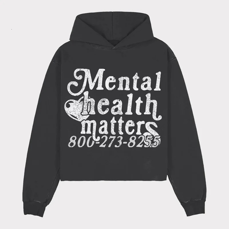 Women Men Streetwear Oversized Couples Matters Print Sweatshirt Harajuku Retro Mental Health Hoodies Goth Y2k Hoodie 250109