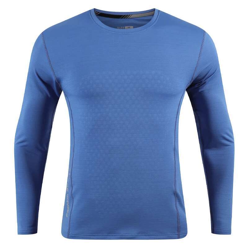 Ddmyoutdoor China Domestic Spandex Compression Breathable Long Sleeve Men Running Fiess Tshirt Elastic Quick Dry Sports Bodybuilding Training Shirts