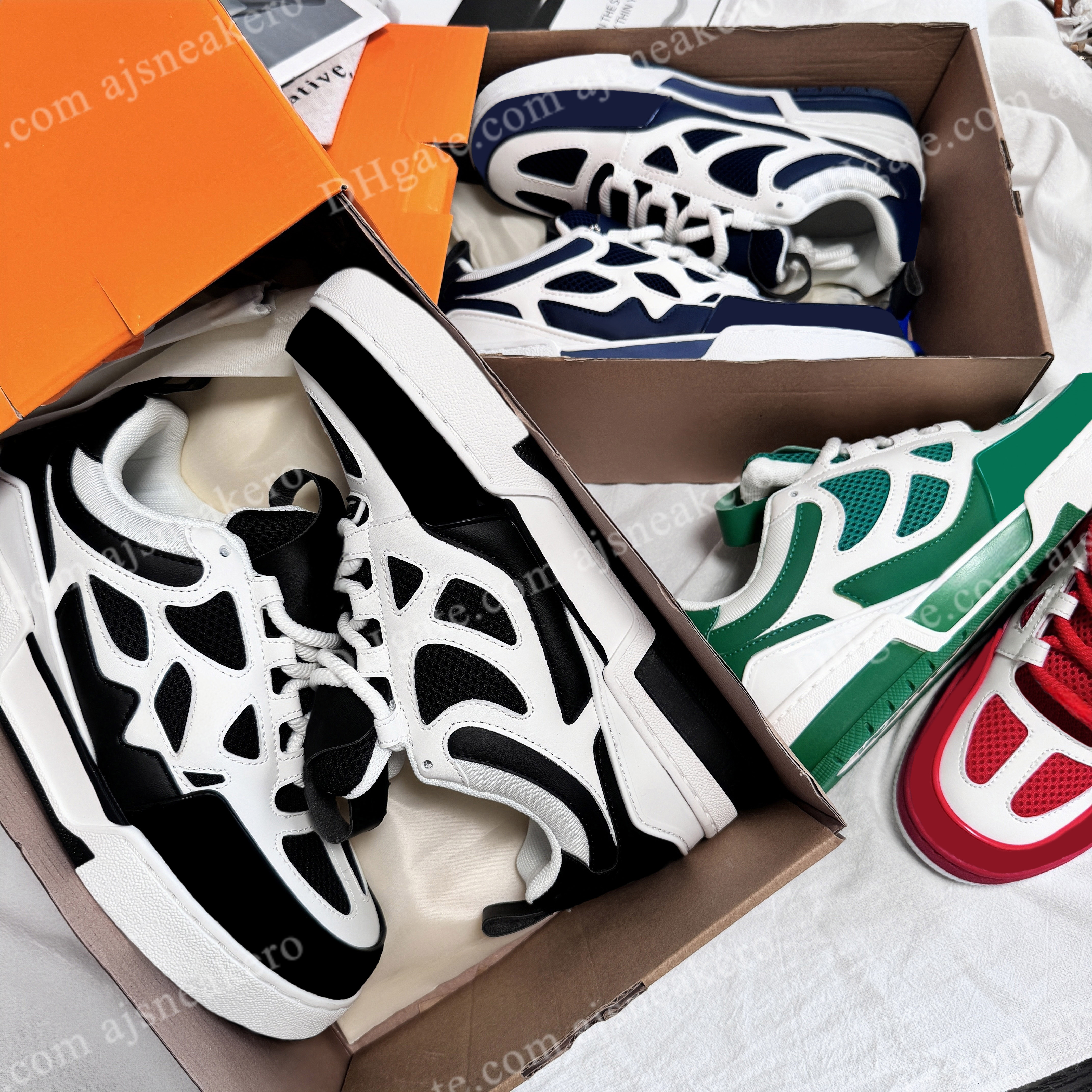 Designer Leather board shoes Sneakers floor Women Men Mesh Sneaker Platform Casual Shoes black Runner Shoes 36-45