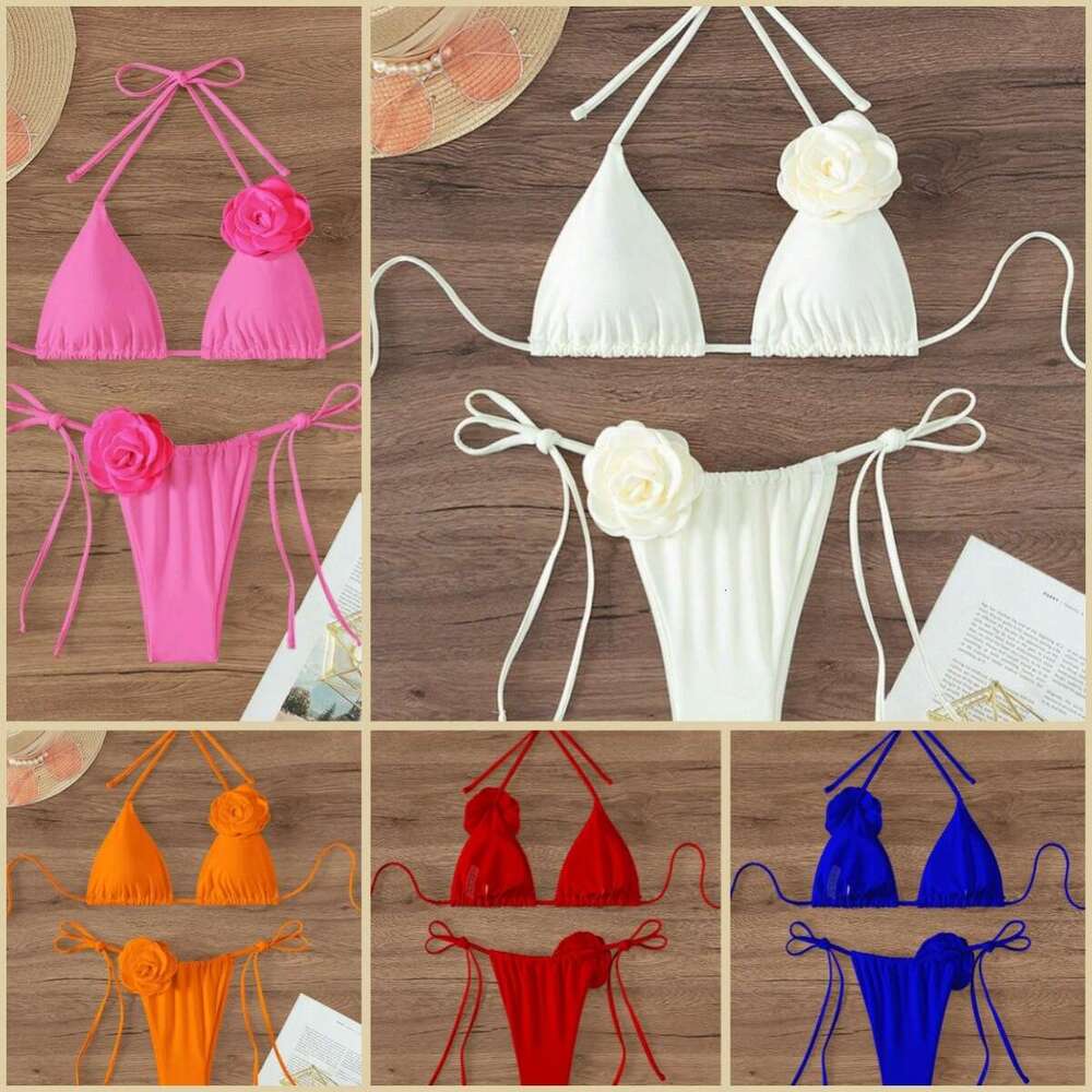 2025 New 3D Flower Set Fashion Sexy Swimsuit Bikini Women's Luxury Bikini Beach Wear Bikini Designer Swim Triangle Bikini New Product New Arrival