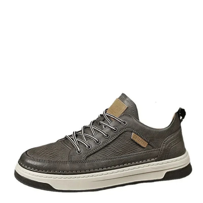 Casual Leather Shoes For Men 2024 Autumn Flats Black White Male Sneakers Office Work Zapatos Casuales 250116X