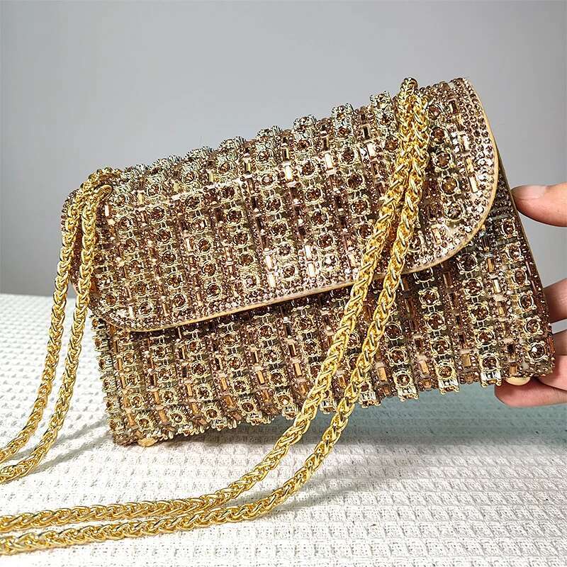 JIOMAY Glamorous Wallets For Designer Bags Dia Shoulder Women Party Portable Messenger Gold Bag