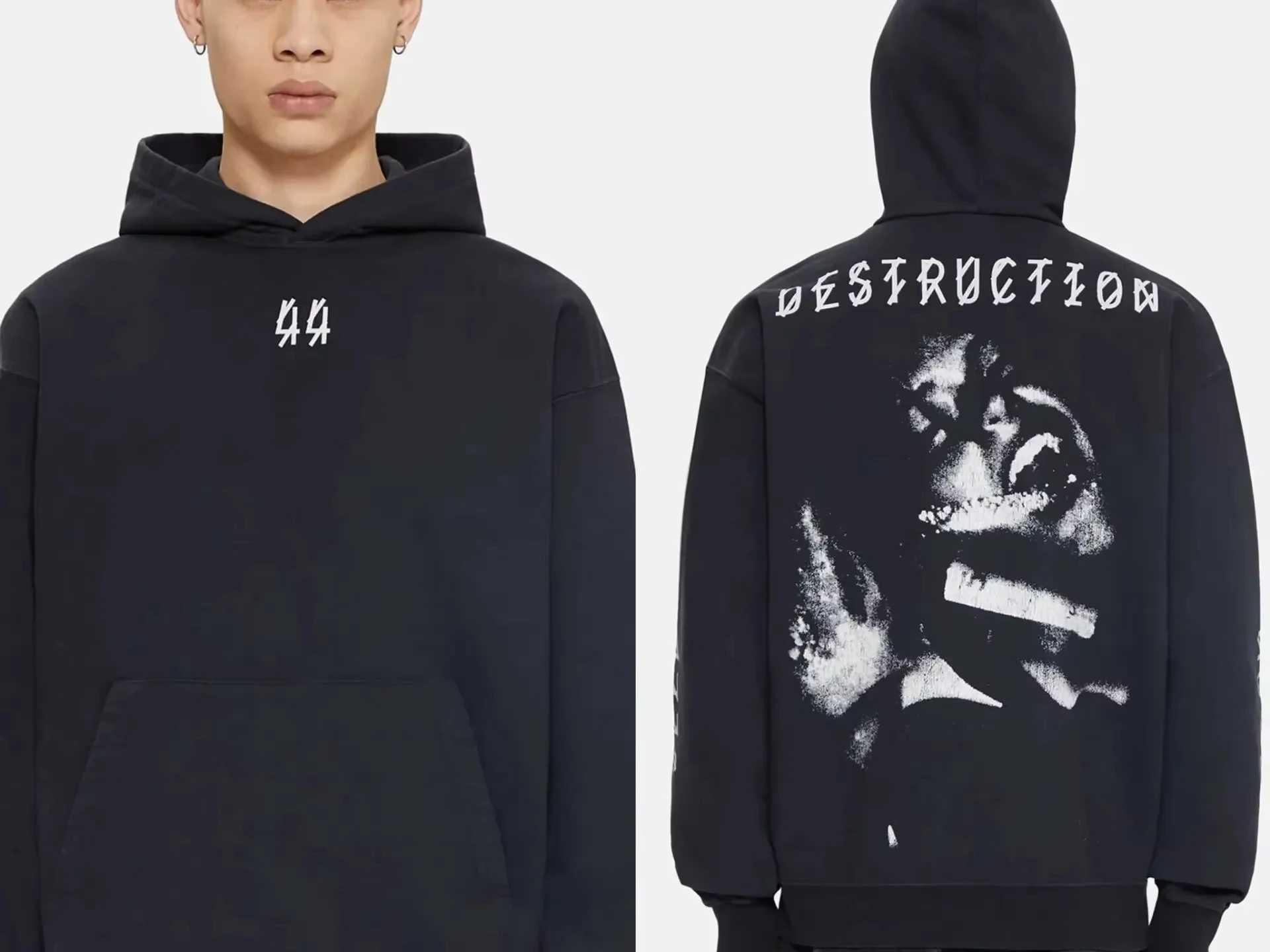 Men Women Fashion Hoodie Trend Brand Funny 100%Cotton Men Printed 44 LABEL GROUP Hoodies Sweatshirts Couple Strtwear PulloverC250118
