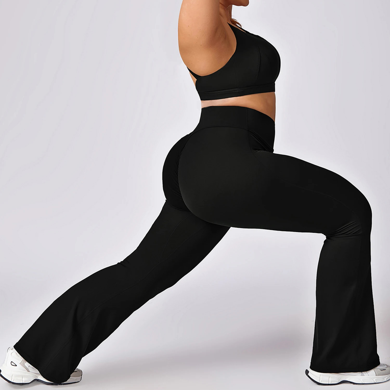 Ddmyoutdoor China Domestic Sportswear Woman Plus Size Yoga High Waist Breathable Wide Leg Pant Gym Sports Slim Flared Tight Pants Dance Trousers