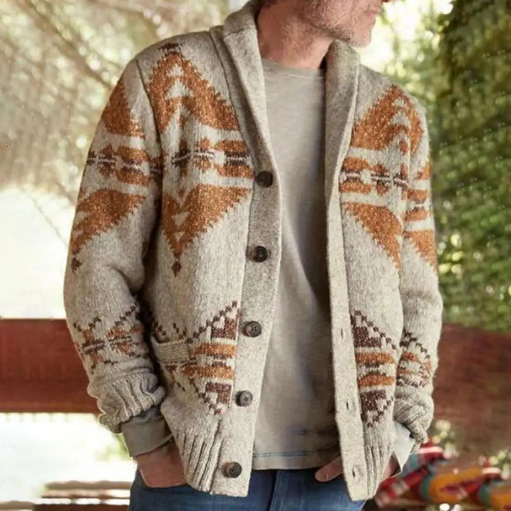 Knitted Cardigan Sweaters Knitted Cardigan Sweater Coat Long Sleeve Trench Coat Washable Non-shrink Men Knitted Cardigan Winter 250113
