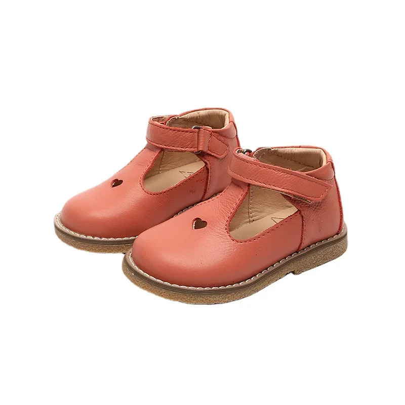 Baby Toddler Girl Vintage T-Strap Retro Flats Little Kid Genuine Leather Princess Mary Jane Children Pink White Black Dress Shoe 250113