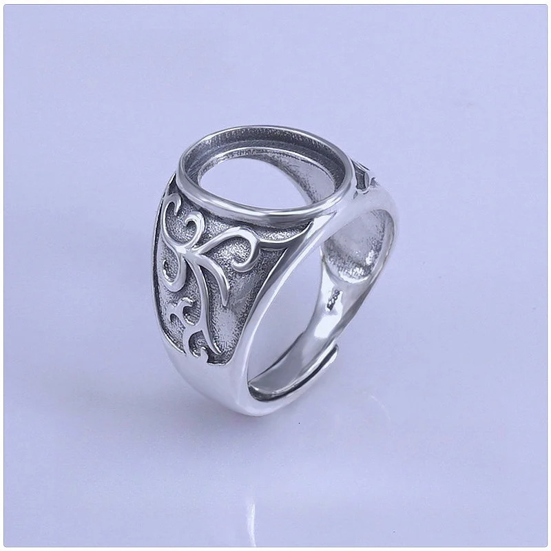 Setting 911101212141115101m Gemstone S925 Sterling Silver Ring Empty DIY Support for Men Fine Fashion Charm Jewelry 250110