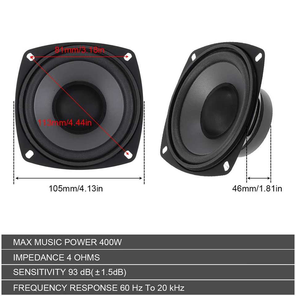 Car Audio 4/5/6.5 Inch Car Speakers 2-Way Vehicle Door Audio Music Stereo Subwoofer Full Range Frequency Automotive Coaxial Speakers 1pcs H250118