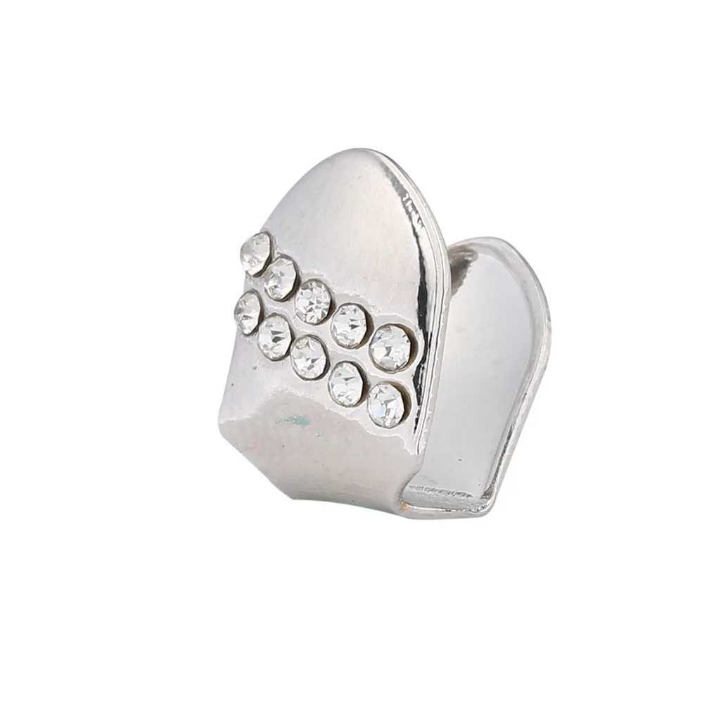 1pc Hip Hop Iced Out Teeth Grillz Gold Plated Dental Grills Rock Tooth Grillz Caps Crystal Teeth Caps Halloween Vampire ToothXJ250114