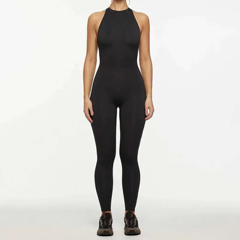 SUCHCUTE Solid Sleeveless Skinny Bodycon Yoga Casual Sports Pencil Pants Jumpsuit Sexy Vest One Piece Gym Jogging Overalls Women