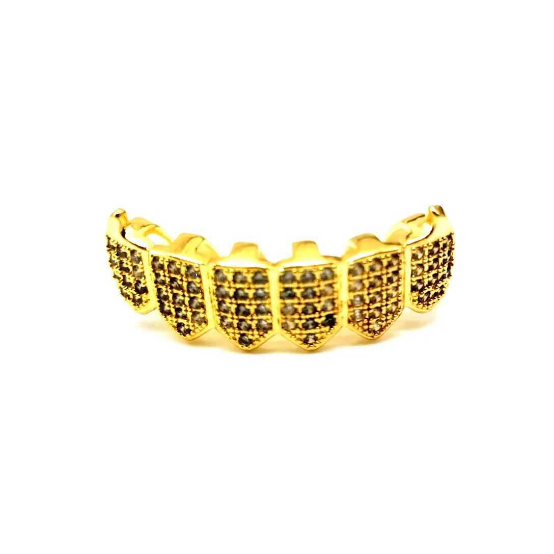 Punk HipHop Zircon Teeth Out Bling Top Bottom Cubic Zirconia Set Dental Jewelry Gifts Halloween Zircon Fangs DecorateXJ250114