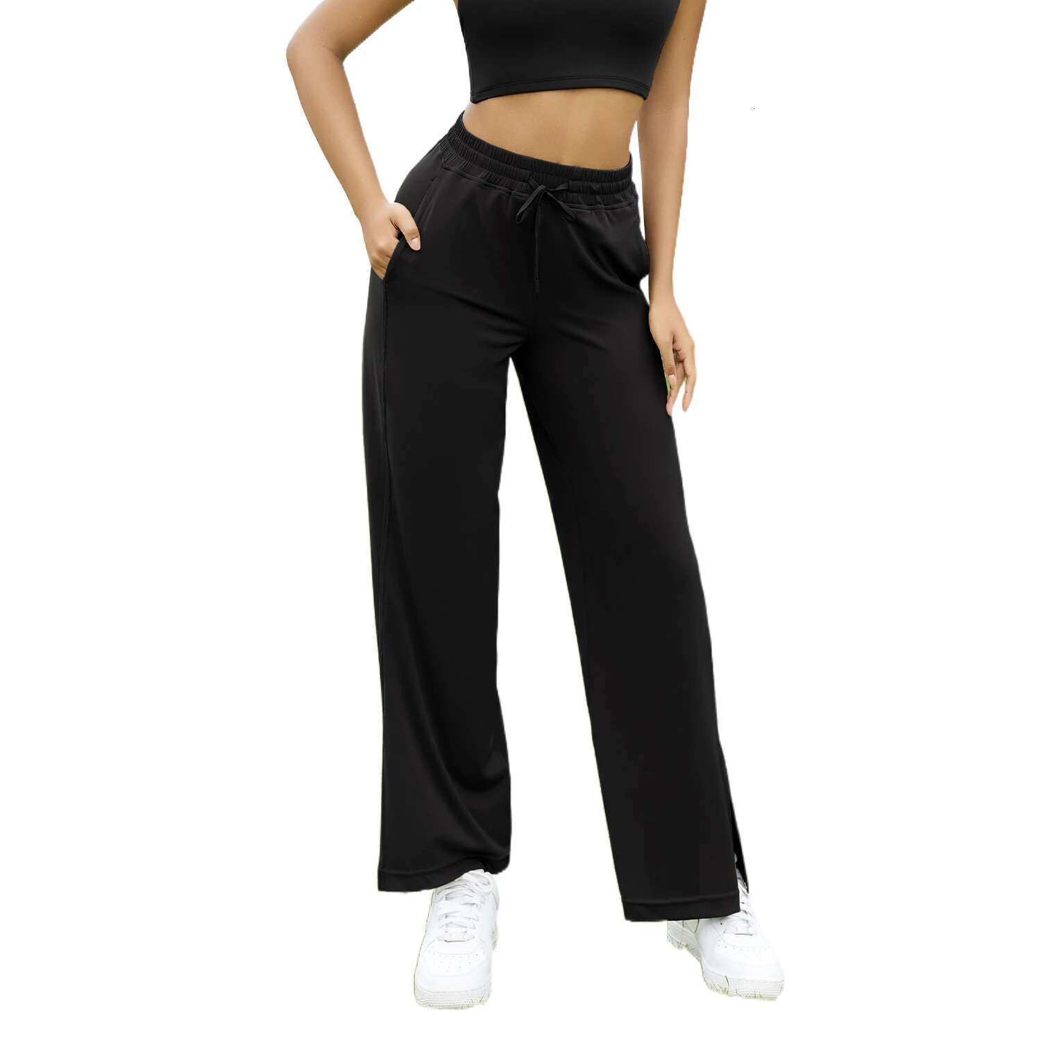 Ddmyoutdoor China Domestic Mermaid Curve Loose Drawstring Women S Split With Pocket Sports Yoga Summer Fiess Pants Women Pants