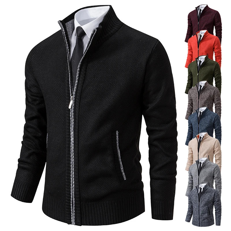 fashion mens knitted sweater cardigan Joker comfortable warm casual coat 250113