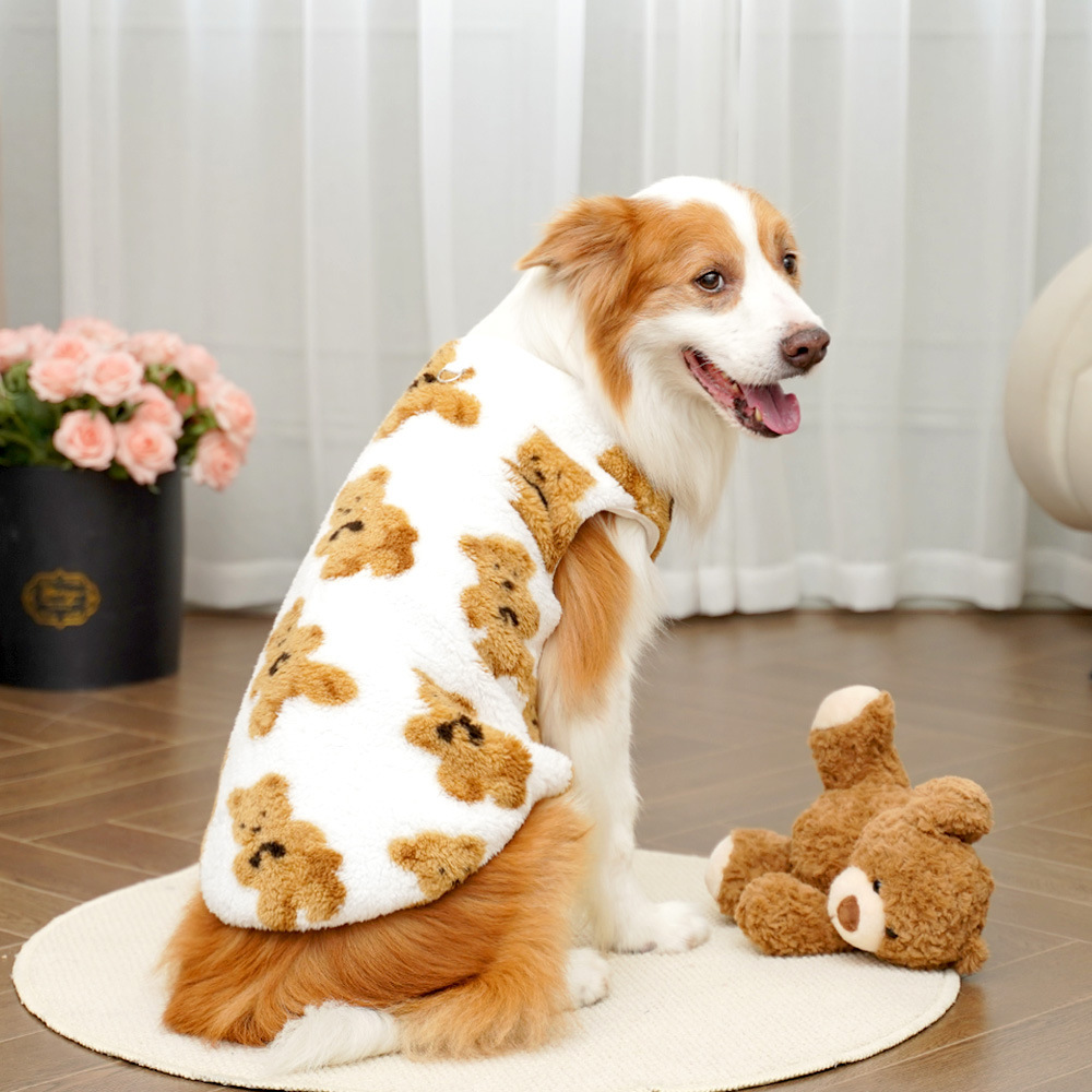 Autumn and winter plush new clothing bichon frise big dog golden hair cat pet clothes