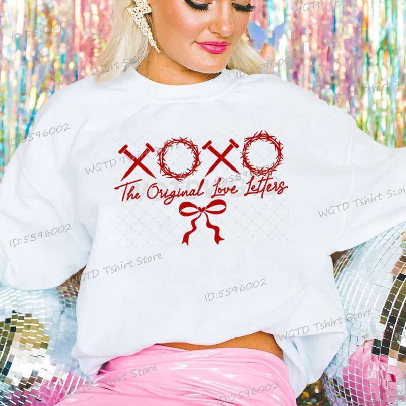 XOXO The Original Love Letters Print Women's Fashion Hip Hop Street Pink Ladies Autumn Clothing Hoodie For Women