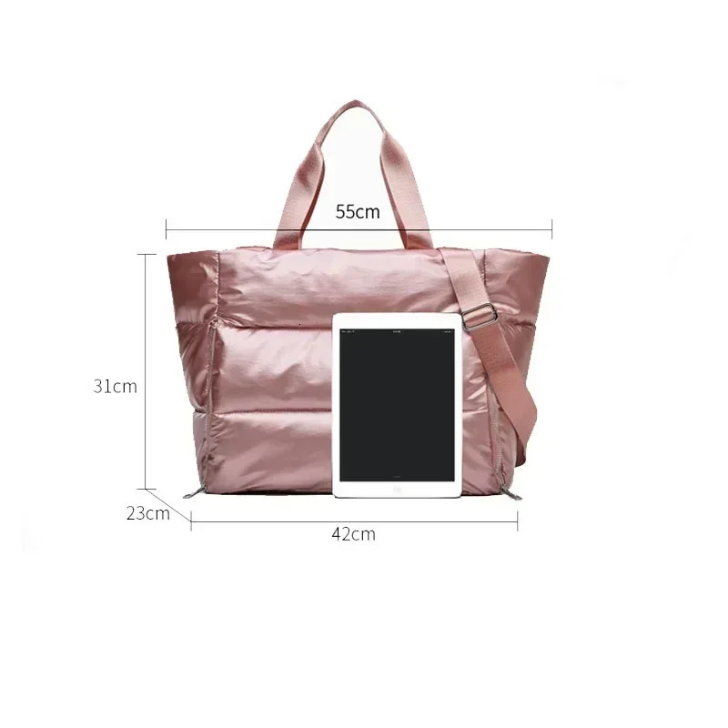Women Gym Sports Bag Waterproof Swimming Yoga Mat Pink Weekend Travel Duffle Bags for Sport Fitness Shoulder Handbag 250114