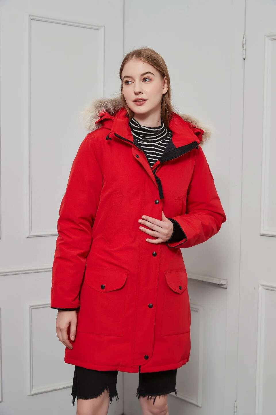 Women Style Winter Warm Long Down Jacket Famous Designer Designed Brand Windproof Hooded High-Quality Slimming Wais Coat