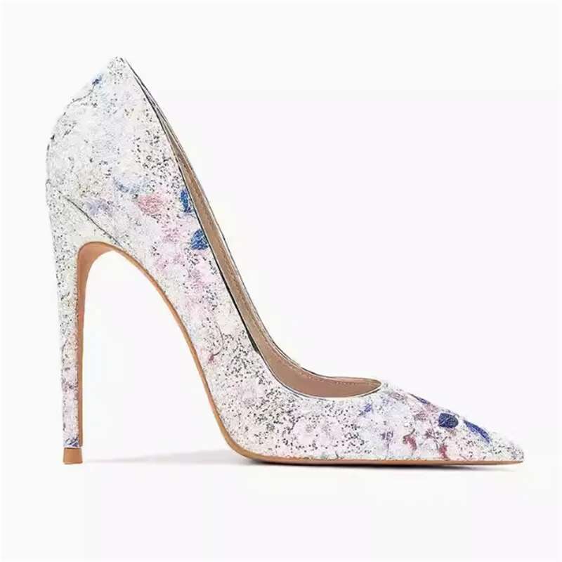 Sexy Wedding Party Women's Slim High Heels Fashion Sparkly Sequin Single Shoes