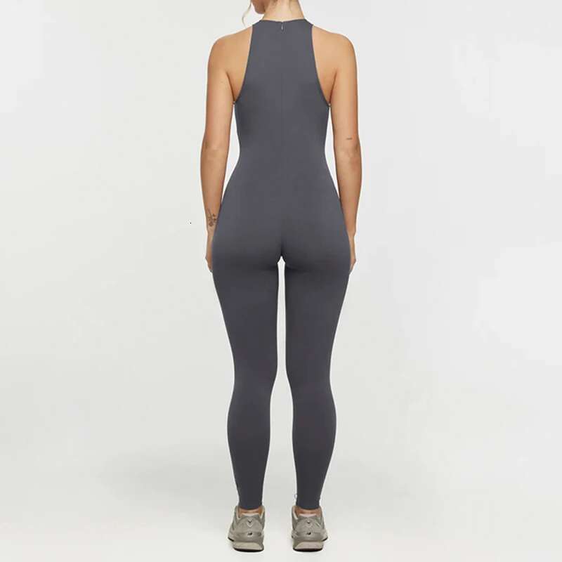 SUCHCUTE Solid Sleeveless Skinny Bodycon Yoga Casual Sports Pencil Pants Jumpsuit Sexy Vest One Piece Gym Jogging Overalls Women