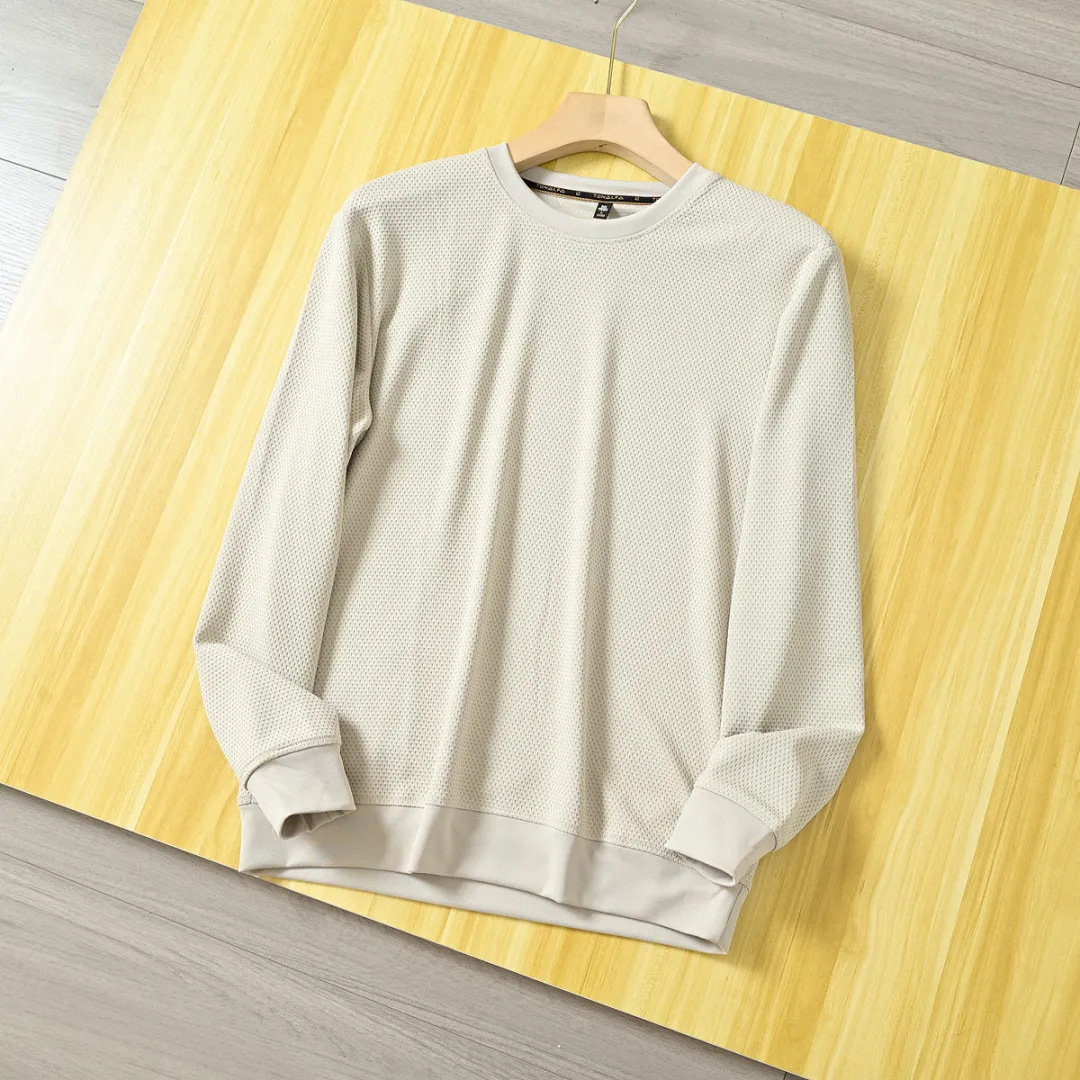 FD01172 New spring and autumn men's round neck solid color casual all-match bottoming shirt sweatshirt