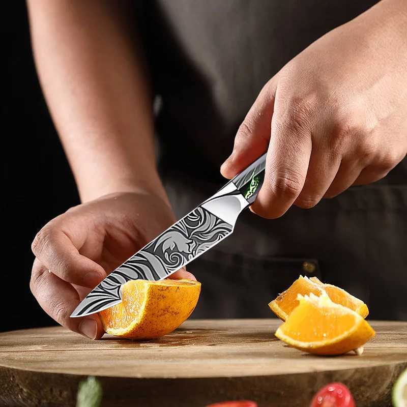 Kitchen Knife Chef Japanese Knife Laser Damascus Pattern Knife Cut Meat Fruit Bread Vegetable Boning Knife Slicing Utility KnifeXJ250117