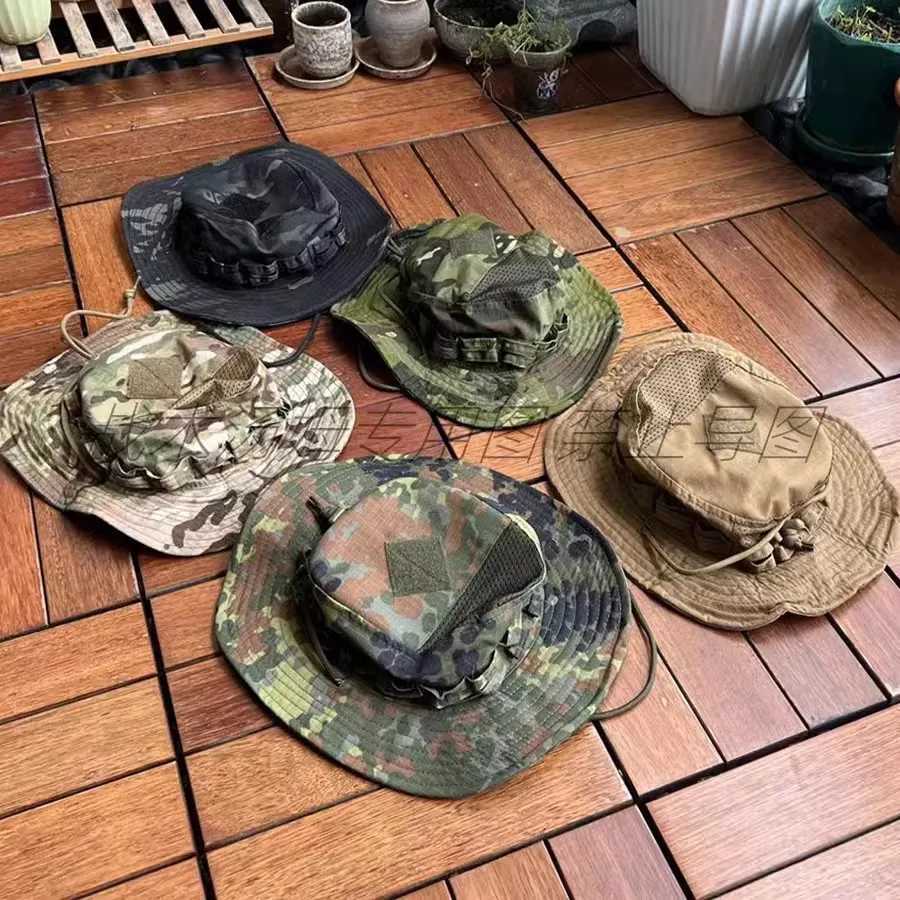 Tactical TOM Outdoor tactical Adjustab boonie hat Camouflage Round Brim Hat Visor Fisherman Hat Multi-camouflageXJ250116