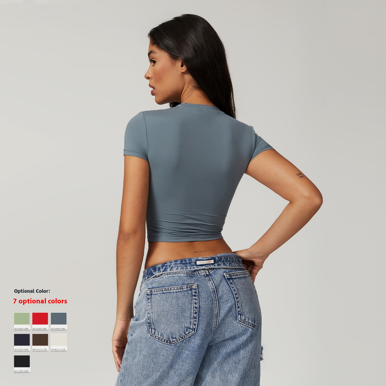 Casual versatile tight fast-drying fitness tops yoga clothing running Pilates sports T-shirt short-sleeved