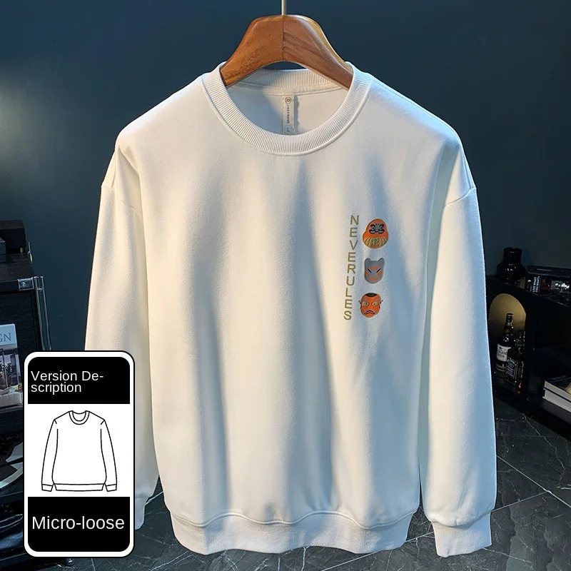 mens hoodie trendy printed fashion street casual sweater versatile loose elastic comfortable high end Top Autumn 250113
