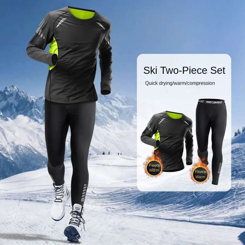 Men's Skiing Quick-Dry Warmth Sports Outdoor Climbing Track Suit/Set For Running Fiess Gym Fishing Golf Jogging Cycg Hiking